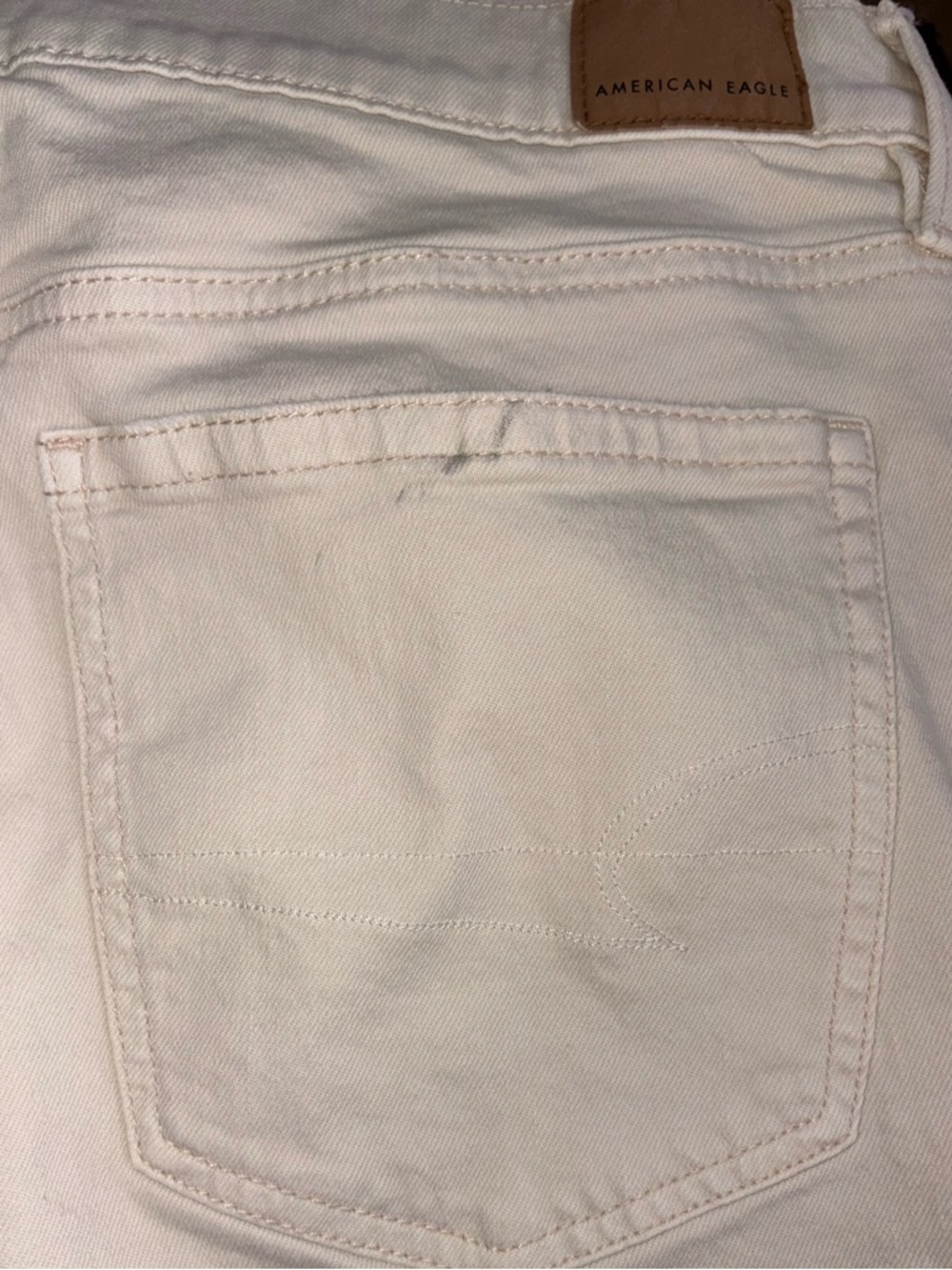 Cream Wide Leg American Eagle Size 14 Regular | High Rise Jeans - Picture 5 of 8